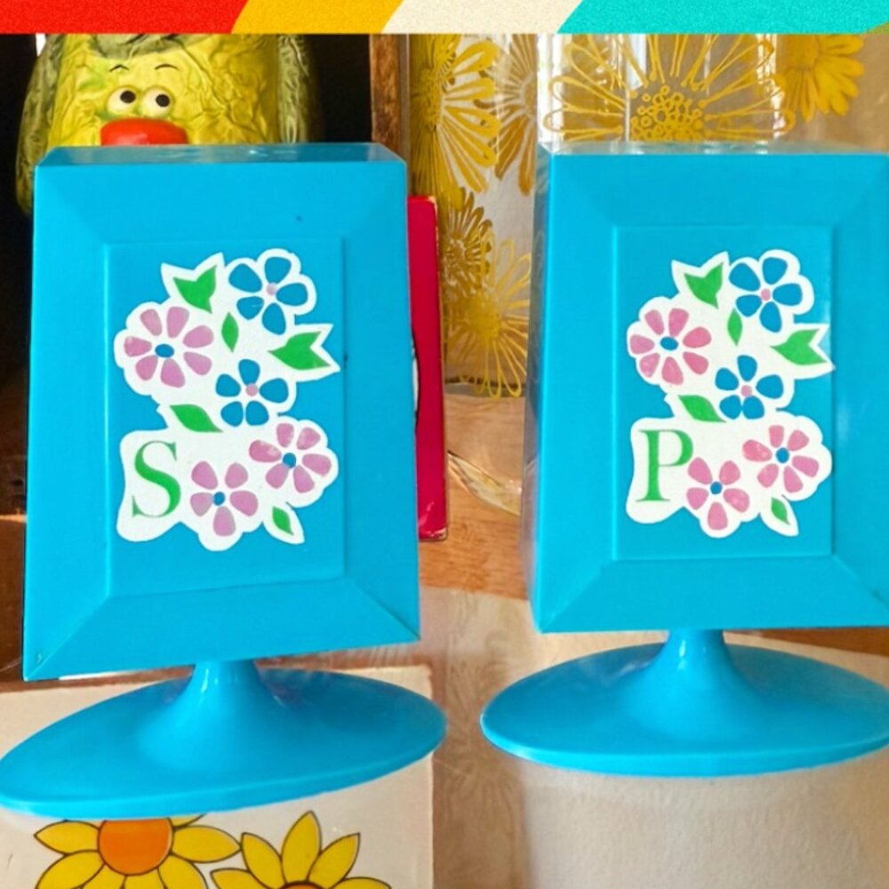 Flower Power 𝟔𝟎'𝐬 𝐏𝐥𝐚𝐬𝐭𝐢𝐜 𝐒𝐚𝐥𝐭 & 𝐏𝐞𝐩𝐩𝐞𝐫 𝐒𝐡𝐚𝐤𝐞𝐫𝐬